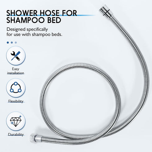 LukLoy ??/??" to ??/??" Nut Stainless Steel Shampoo Bowl Hose for Professional Salon Shampoo Bowl Faucet and Sprayer Head, Sprayer Head Not Includ...