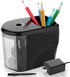 Electric Pencil Sharpener Heavy-Duty Helical Blade Sharpener with Adapter/Battery Operated for No.2/ (6-8mm) Pencils with Auto Stop & Cleaning Bru...