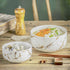 Ceramic Cereal Bowl Marble Soup Bowl 17 OZ Ceramic Rice Bowl Luxury Gold Inlay Dessert Bowl Microwave and Dishwasher Safe for Oatmeal Snack (White...