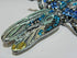 Large Rhinestone Dragonfly Convertible Brooch or Pendant Blue Enamel Insect pin...