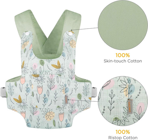 GAGAKU Baby Doll Carrier Doll Accessory Stuffed Animal Carrier with Adjustable Straps for Kids – Green (Sunflower)...