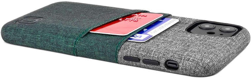Dockem Wallet Case for iPhone 11: Built-in Metal Plate for Magnetic Mounting & 2 Card Holders (6.1" Luxe M2 Synthetic Leather, Green & Grey)...