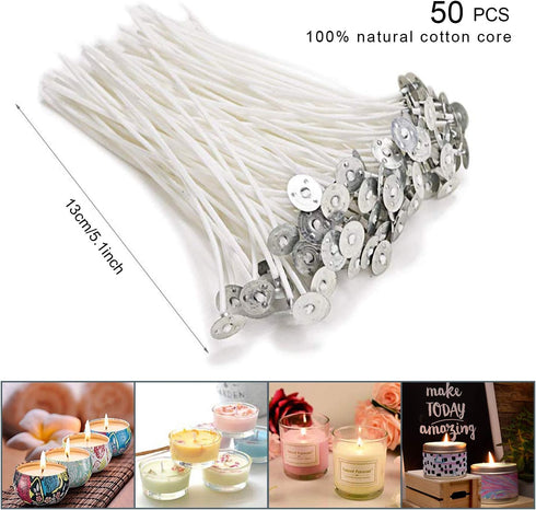 DINGPAI Candle Making Supplies, DIY Candles Craft Tools Including Candle Make Pouring Pot, Candle Wicks, Candle Wicks Sticker, 3-Hole Candle Wicks...