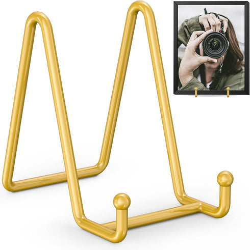 TR-LIFE Plate Stands for Display - 4.5 Inch Plate Holder Display Stand + Metal Frame Holder Stand for Picture, Decorative Plate, Photo Easel, Tabl...
