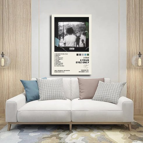 YGULC J Cole 4 Your Eyez Only Music Album Cover Signed Limited Poster Canvas Poster Bedroom Decor Sports Landscape Office Room Decor Gift Unframe:...