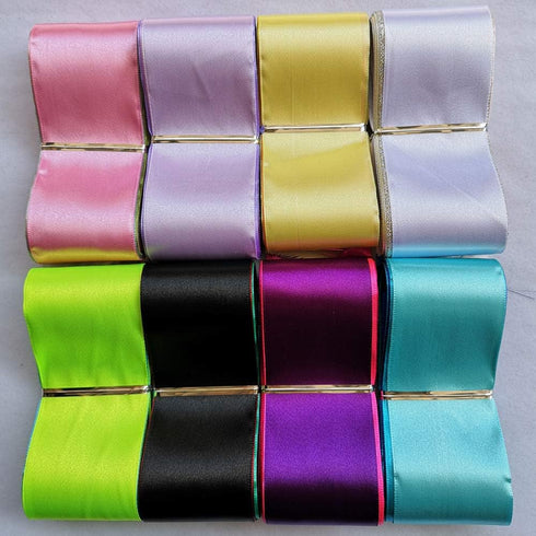 Chenkou Craft Solid Satin Ribbon Ribbons Assorted 40 Yards 2" (50mm) Christmas Craft Bow Party Decoration Packing Ribbons (Mix, 2"(50mm))...