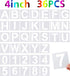 36 Pcs Large Alphabet Letter Stencils and Number Stencils,Reusable Letter Stencils for Painting on Wood Wall Fabric Rock Chalkboard Glass (4 Inche...