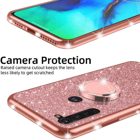 for Moto G Stylus Case (2020) Cute Girls Women Glitter Luxury TPU Slim Silicone Phone Case with Ring Stand Kickstand Case for Motorola G Stylus 20...