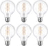 E ENERGETIC LIGHTING Dimmable LED Edison Light Bulb, G25 Globe Antique Flexible Spiral LED Filament Light, 8W Equivalent 60W, 2200K Warm Light, 50...