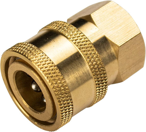 Simpson Cleaning 7100021 Replacement QC Socket for Pressure Washer Extension Wands Up to 4500 PSI, Brass, 1/4-Inch FNPT, Gold...