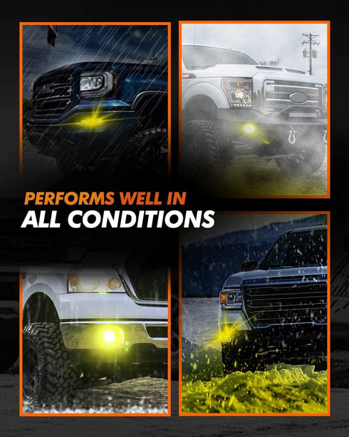SEALIGHT 9006 LED Fog Light Bulbs Yellow, 600% Brightness 9006 HB4 LED Fog Light, 3000K Amber Strong Penetration 9006 Fog Light Led Bulb Yellow Re...