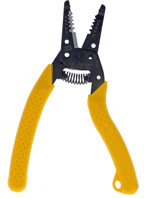 IDEAL Electrical 45-415 Premium Reflex T-5 Stripper - 10-20 AWG, Wire Stripper, Plier Nose, Slide Lock, Textured Grips,Yellow...