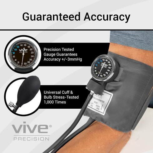 Manual Blood Pressure Cuff - Aneroid Sphygmomanometer with Case - BP Kit Monitor for Adults, Nurses - One Hand, One Tube Upper Arm Cuff Machine - ...