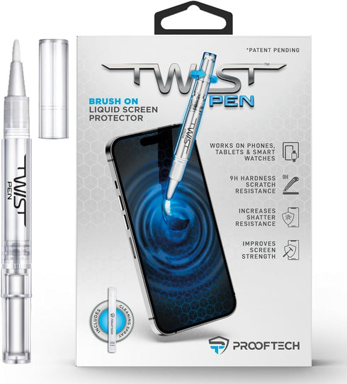 TWIST PEN Liquid Glass Screen Protector for up to 10 Devices - Brush On Scratch and Crack Resistant Nano Protection for All Phones Tablets Smart W...
