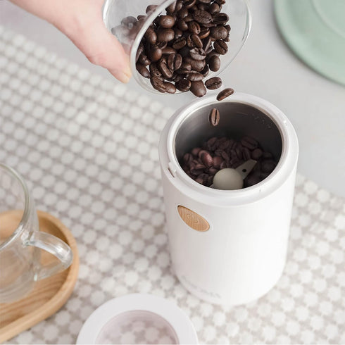 Aroma Housewares Mini Coffee Grinder and Electric Herb Grinder with 304 Stainless Steel Grinding Blades and a See-through Lid (40 g.), White, 40g...