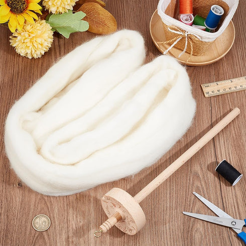 AHANDMAKER 8 Inch Wood Yarn Spinner Beginner's Spinning Kit Weaving Spinning Wheels with Drop Spindle for Crocheting Yarn Making Hand Carved......
