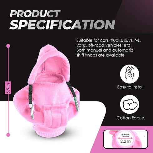 Gear Shift Hoodie - Automotive Accessories Hoodie for Car Shifter, Pink, Cotton, Universal Fit...
