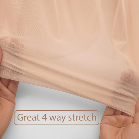 4-Way Stretch Mesh Fabric Nylon Spandex Power Mesh 60 Inch by 2 Yards Lightweight Sheer Mesh (Nude)...