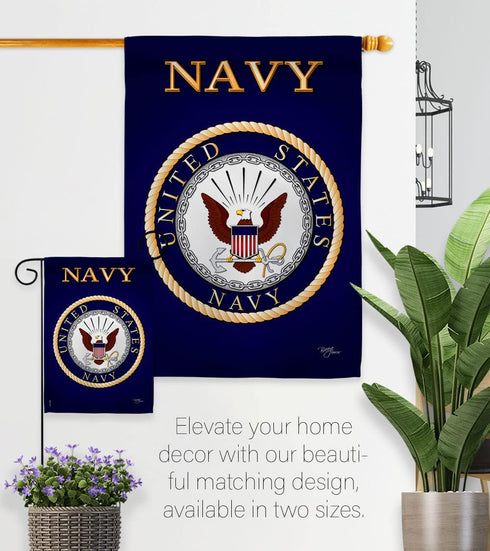 Breeze Decor US Navy USN Armed Forces Seabee Official Licensed United State American Military Retire Decorative, Garden Flag 13"x 18.5", Memorabil...