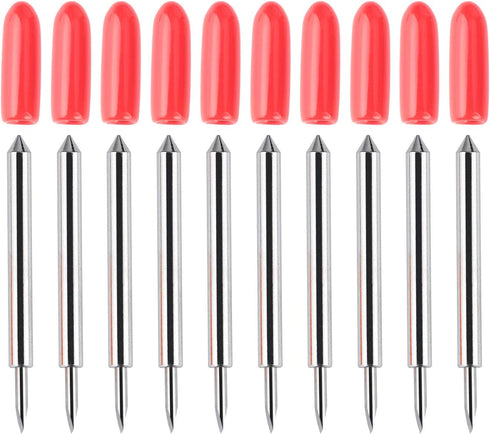HQMaster 45 Degree Tungsten Steel Lettering Blade Vinyl Cutter Blades for Roland Cutting Plotter Red Cap Pack of 10...