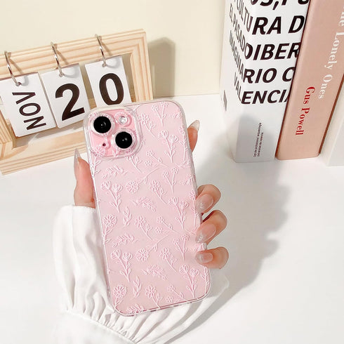 Compatible for iPhone 15 Plus Case Cute Clear Oil Flower Floral Leaf Design for Girls Women Soft TPU Shockproof Protective Girly for iPhone 15 Plu...