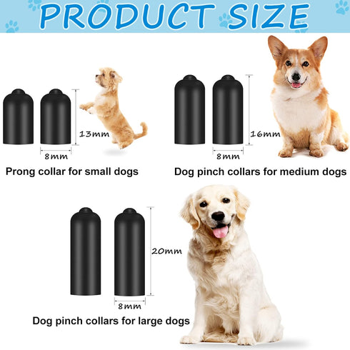 24 Pcs Dog Shock Collar Rubber Tips, Dog Prong Collar Silicone Cover Accessories, Training Rubber Tips Column, Silicone Sleeves for Dog Bark Colla...