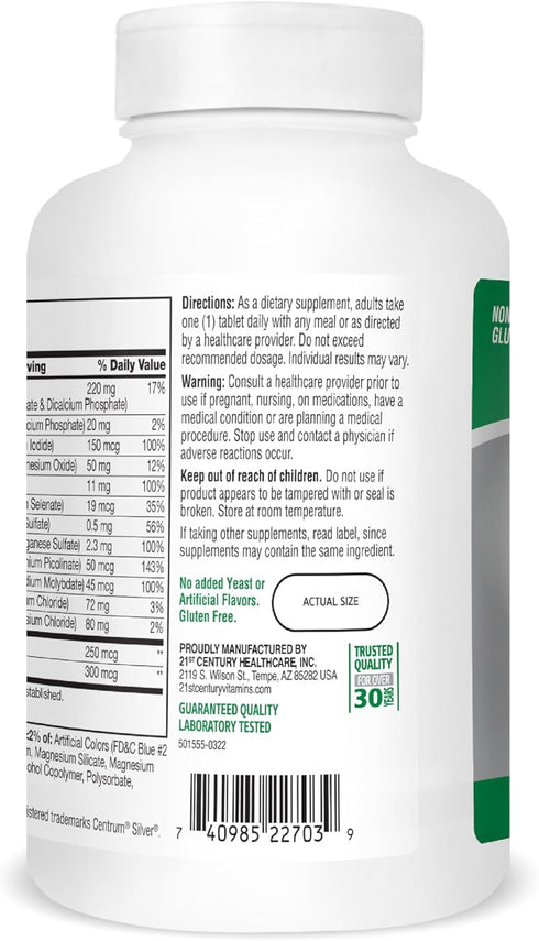 21st Century Sentry Senior Tablets, 265 Count...