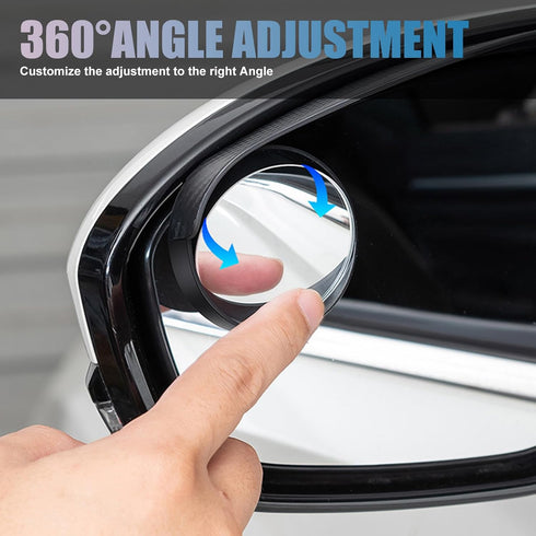 Pack-2 Car Rearview Mirror Rain Eyebrow, 2-in-1 Blind Spot Mirror, Universal Automobile Auxiliary Mirror, for Most Cars, Trucks and Vans (Carbon F...