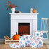100 PCS Blue White Pumpkin Tissue Paper for Gift Wrapping, Pumpkin Pattern Tissue Paper for Blue White Thanksgiving Fall Harvest Party Decor Decou...