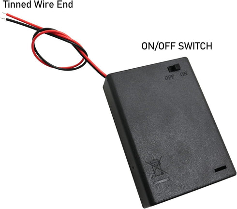 4PCS 4.5V Battery Holder with Switch, 3 AA Battery Holder with Switch and Cover, Battery Holder Case with Wire Leads and ON/Off Switch...