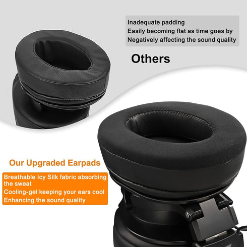 SOULWIT Cooling Gel Earpads Cushions for Audio-Technica ATH M50X/M40X, HyperX Cloud/Alpha, SteelSeries Arctis, Ear Pads for Sony MDR-1ABT/1RBT/1RN...