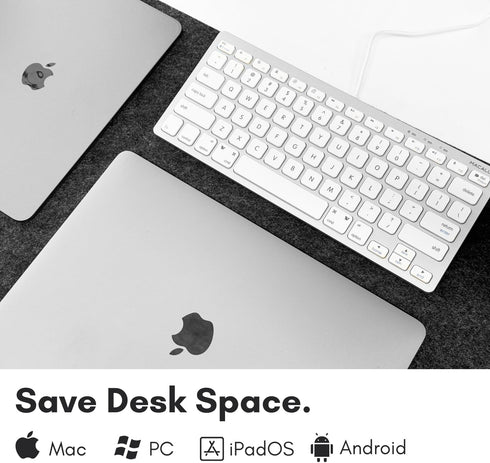 Macally Small USB C Keyboard - Plug & Play Compatible Wired Apple Keyboard for Mac mini, MacBook Pro/Air, iMac, iPad, Windows, Chromebook with USB...