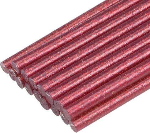 uxcell Mini Hot Glue Gun Sticks 4-inch x 0.27-inch for Glue Guns, Glitter Red 16pcs...