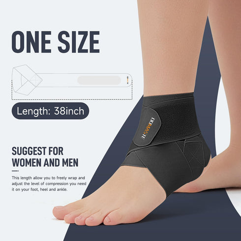 Ultra Thin Ankle Wraps Ankle Brace for Men ? Women, Adjustable Ankle Straps for Arch, Sprained Foot, Tendinitis, Football, Basketball, Running?Bla...