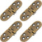 4PCS Bronze Butler Tray Hinge, Heavy Duty Folding Flip Top Hinge 180 Degree Round Edge Hinge for Folding Tables Sewing Machine Table Furniture Acc...