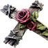 Polly House Rose with Wood Look Resin 10" CROSS Wall Cross for Home Decoration and Great for Gifts...