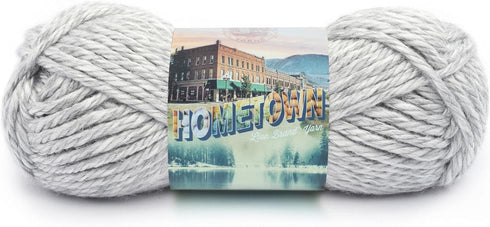 Lion Brand Yarn Hometown Yarn, Super-Bulky Yarn for Knitting, Crocheting, and Crafting, 1 Pack, Springfield Silver...