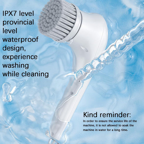 Cordless Electric Spin Cleaning Power Scrubber with 5 Replaceable Brush Heads?Handheld Shower Scrubber for Bathtub, Floor, Wall, Tile, Toilet, Win...
