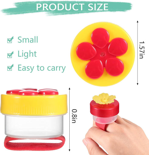 Zopeal 4 Pieces Hummingbird Wrist Feeder for Outdoor Hummingbird Hand Feeder Feeding Perch Hand Feed with Adjustable Strap Flower Hand Held Mini H...