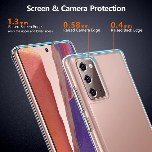 Rayboen for Samsung Galaxy Note 20 Case, Crystal Clear Shockproof Protective Durable Slim Fit Phone Cover for Galaxy Note 20 5G with Transparent H...