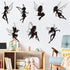 Black Fairy Girls Room Wall Decal DIY Cute Fairy with Large Wings Silhouette Wall Stickers Murals Decor Peel & Stick Baby Nursery Room Kids Bedroo...