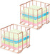 2 Pcs Post Note Holder Rose Gold Sticky Note Holder Cute Memo Note Cube Holder Dispenser Office Notepad Holder for Desk Organizer Mesh Memo Holder...