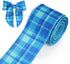 Summer Buffalo Plaids Wired Edge Ribbon for DIY Craft Wreath Bow Making 2.5''X10Yds Blue Gingham Checkered Fabric Ribbon for Summer Birthday Gift ...