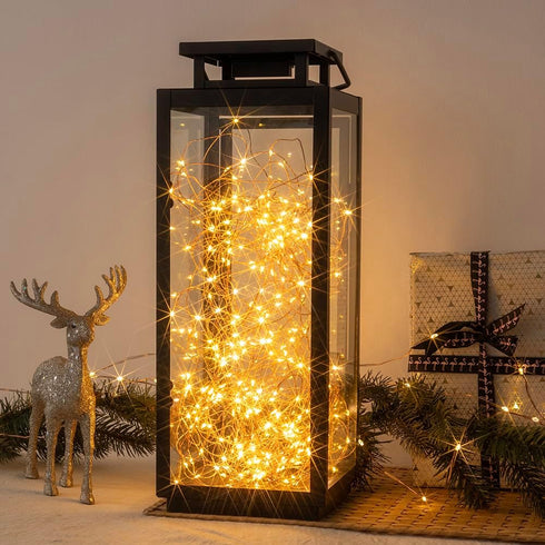 66Ft Plug in Fairy Lights Warm White Waterproof Outside Copper Wire String Lights with Remote 200 High-Bright LED for Garden, Porch, Patio, Christ...
