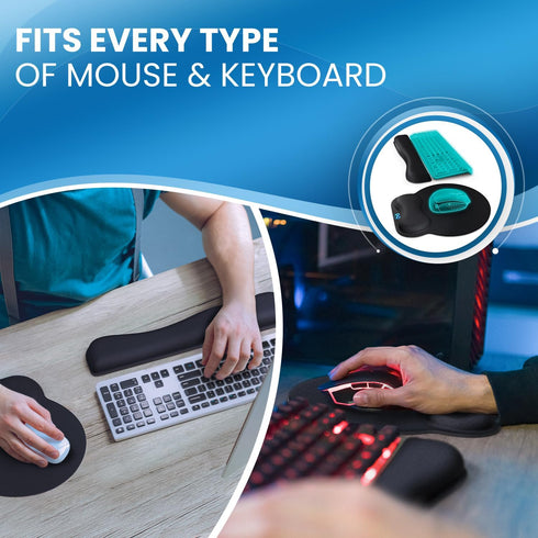 Wrist Rest with Ergonomic Mouse Pad - Memory Foam Desk Cushion for Carpal Tunnel by Everlasting Comfort...