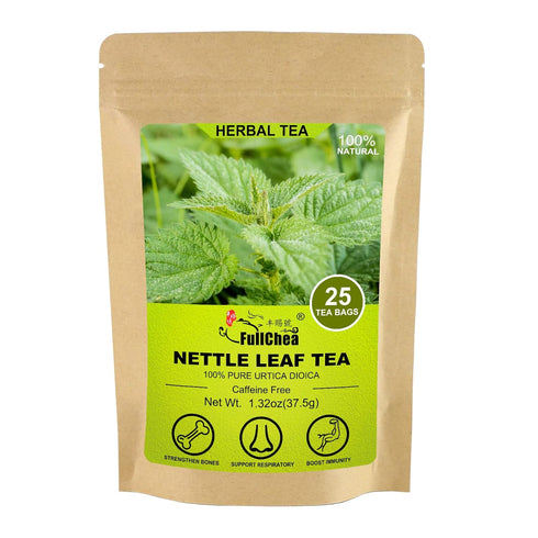 FullChea - Nettle Leaf Tea Bags, 25 Teabags, 1.5g/bag - Naturally Stinging Nettle Tea - Support Eye Health & Strengthen Bones...