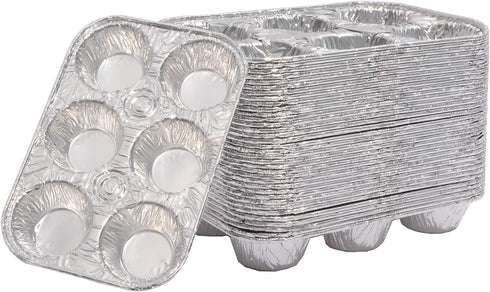 Muffin Pan | 6-Cup Cupcake Aluminum Pans Favorite Muffin Tin Size for Baking Cupcakes - Standard Size (6-cup-20Pack)...