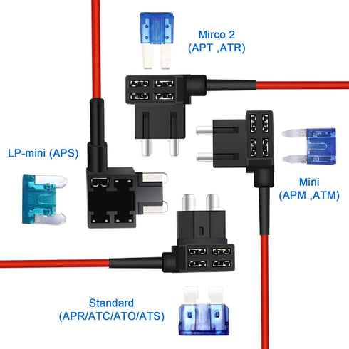 10 Pack 12V Car Add-A-Circuit Fuse Tap Adapter Piggy Back Mini APM ATM Blade Fuse Holder with 10A 15A 20A for Cars Trucks Boats...