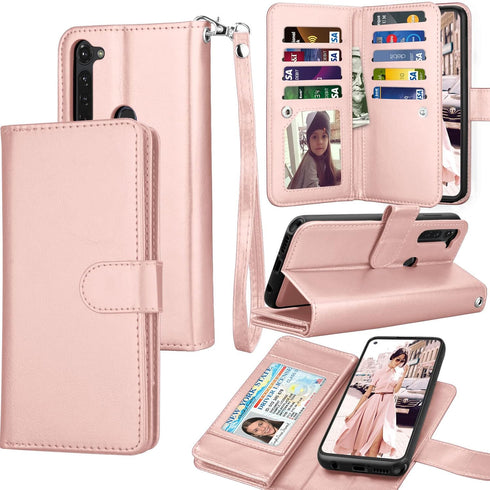 Tekcoo Wallet Case for Moto G Stylus 2020 / Motorola Moto G Pro, PU Leather ID Cash Credit Card Slots Holder Carrying Pouch Folio Flip Cover [Deta...