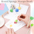 NUOMI 15 Pieces Sponge Stamps Kids Painting Brush with Wooden Handle Mini Cute Round and Flower Shapes for Painting, DIY, Craft, Scrapbooking, Dra...